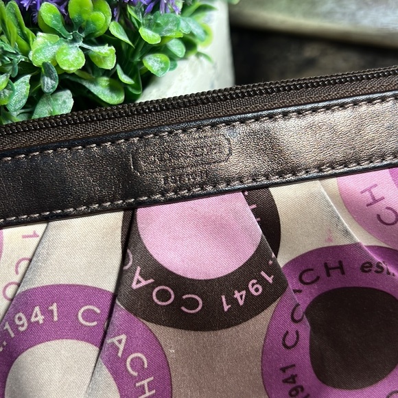 Coach Zip Wristlet Wallet Satin - Picture 2 of 5